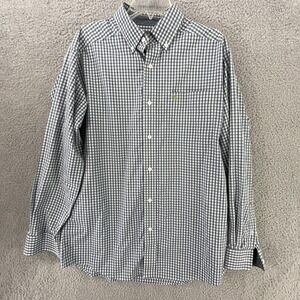 Ariat Shirt Mens Medium Blue Check Button Down Wrinkle Free Long Sleeve Western